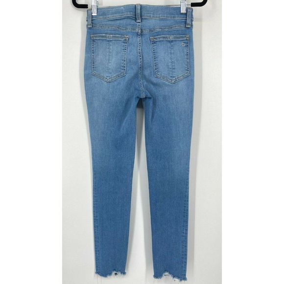 Rag & Bone Ankle Skinny Jeans Womens 26 Mid Rise Stretch Crop Raw Hem Denim Blue - Picture 9 of 12
